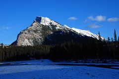 19B Mount Rundle Just Before Sunset From Bow River Bridge In Banff In Winter.jpg
